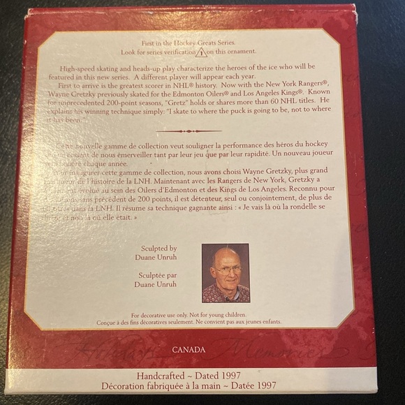 Hallmark Keepsake Ornament x Wayne Gretzky, 1997 - Picture 2 of 4